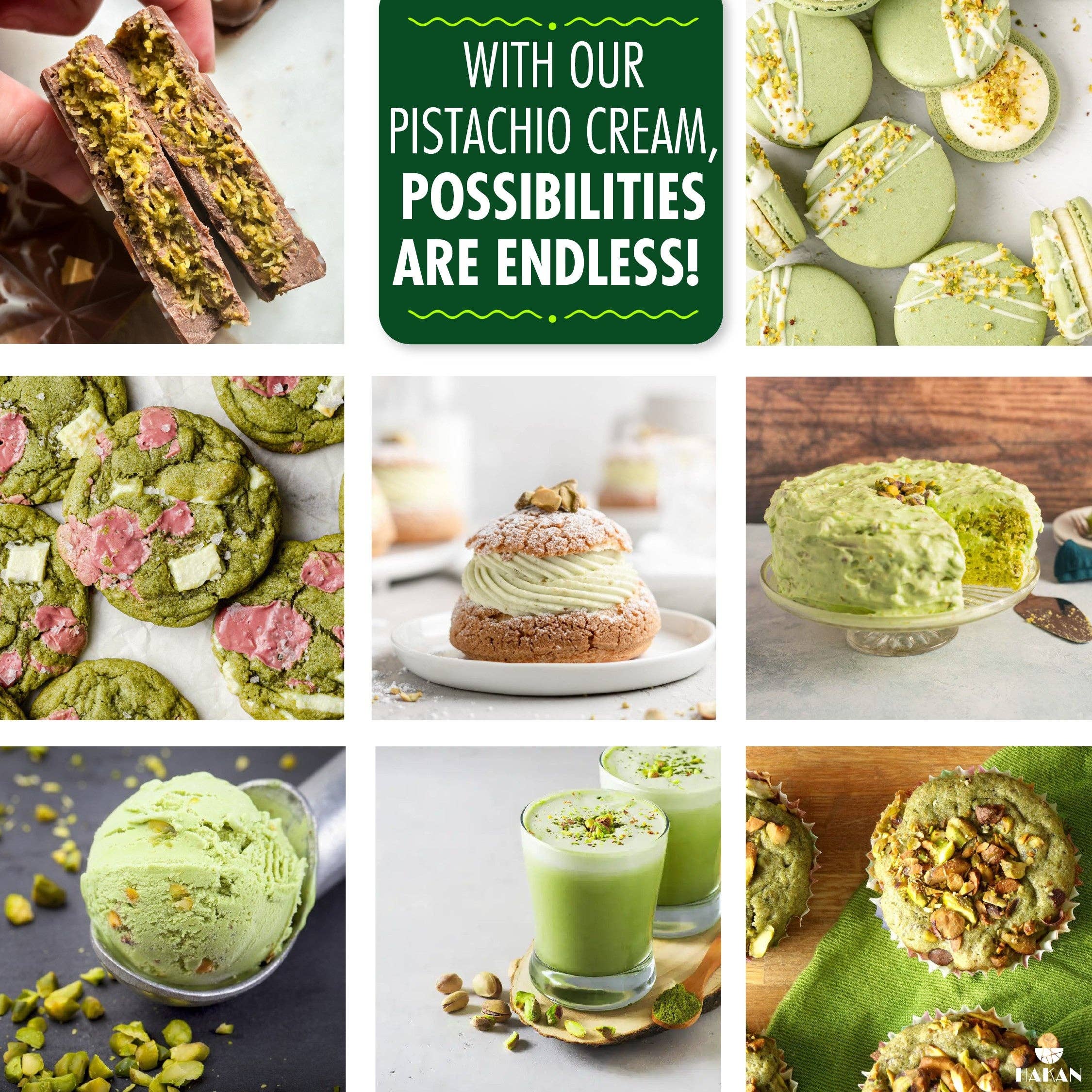 Hakan - Hakan Pistachio Cream, Pistachio Butter for Dubai Chocolate 7.05oz