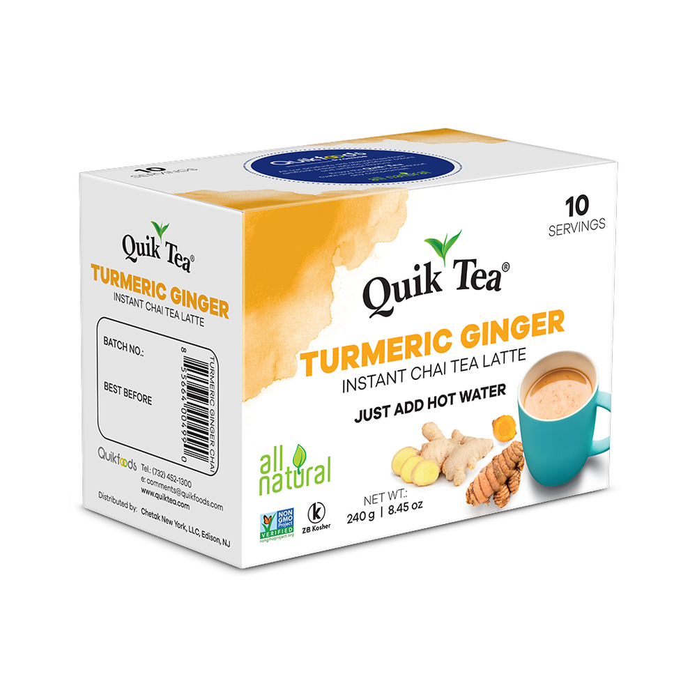 Quik Tea - Turmeric Ginger Chai Tea Latte - 10 Count