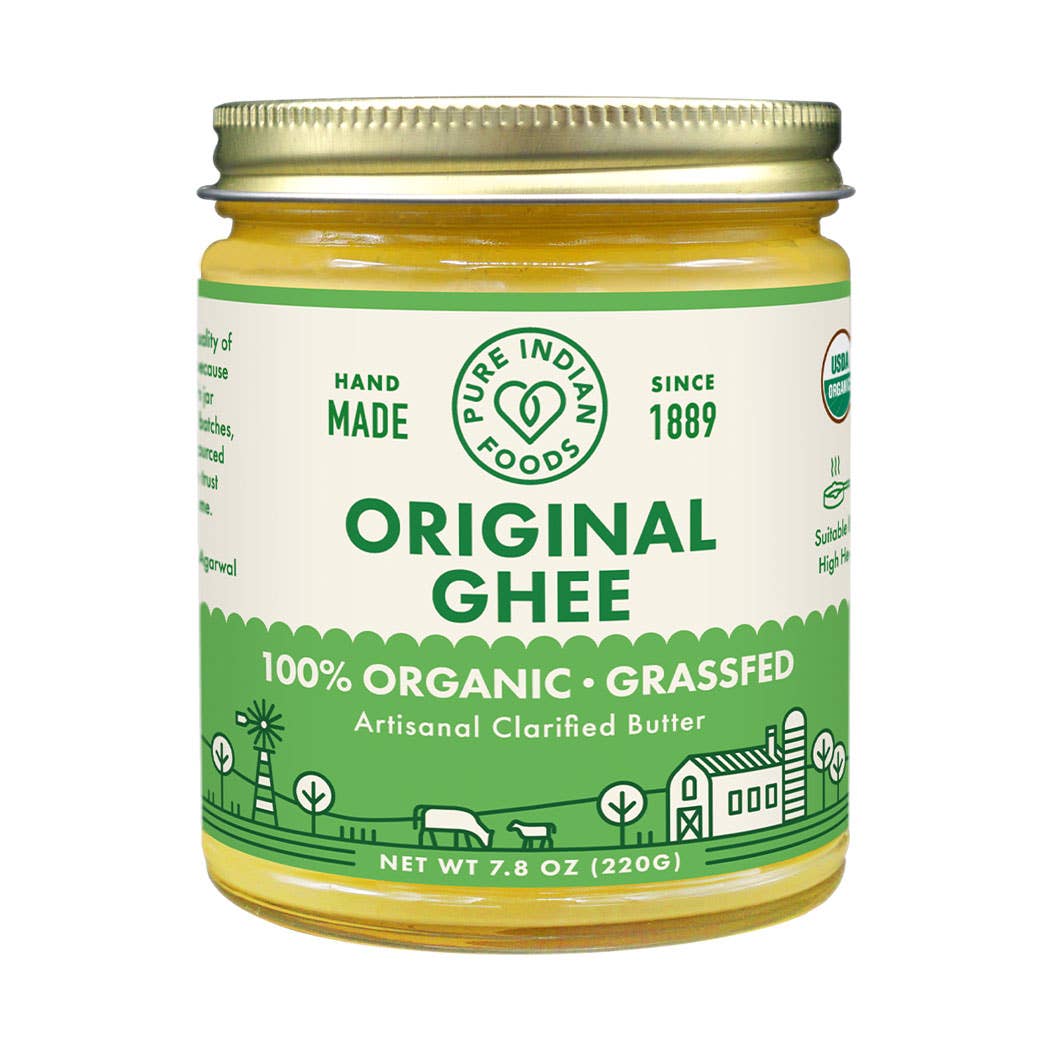Pure Indian Foods - Original Ghee, Grassfed and Certified Organic - 7.8 oz (220g)