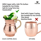 Hakan - Handmade Hammered Copper Ayran Mug, 1 piece, 8.4 oz