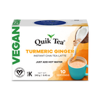 Quik Tea - Vegan Turmeric Ginger Chai Tea Latte - 10 Count