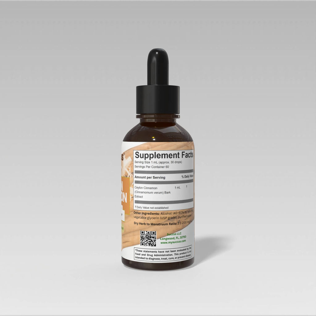 Succus - Ceylon Cinnamon Tincture - Bark Herbal Extract - Alcohol Free / 1 fl oz