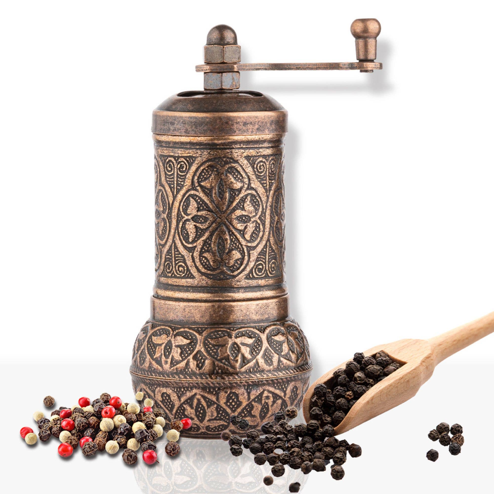 Hakan - Copper Black Pepper Grinder, Refillable Spice Mill, 4.3 in - Copper