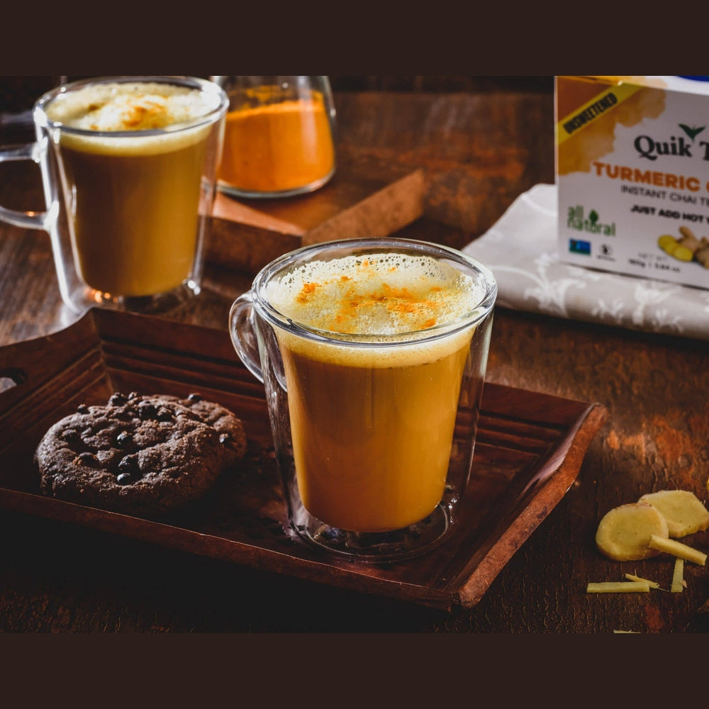 Quic Tea Quik Tea - Unsweetened Turmeric Ginger Chai Tea Latte - 10 Count ...
