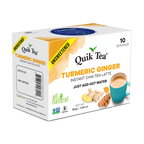 Quik Tea - Unsweetened Turmeric Ginger Chai Tea Latte - 10 Count