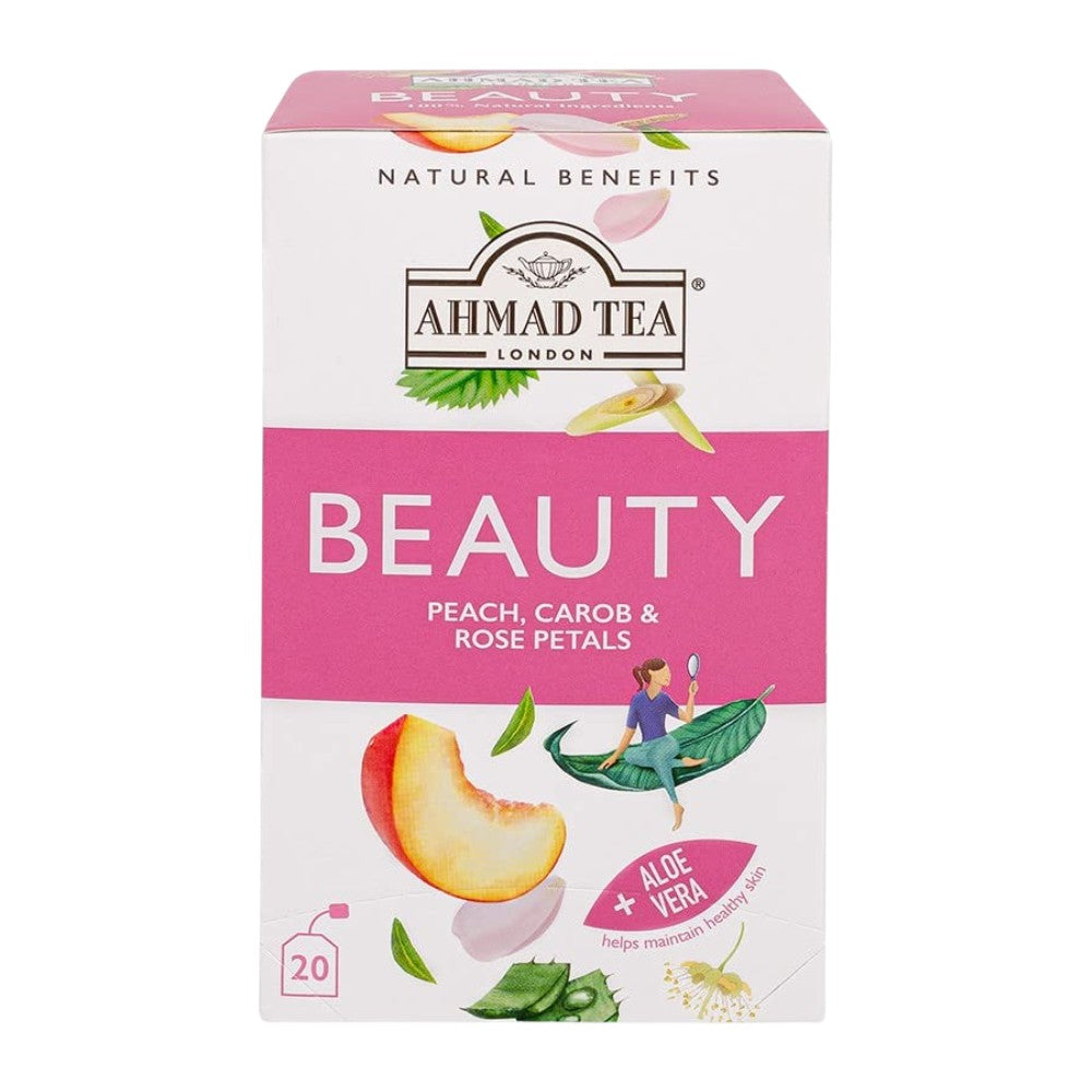 AHMAD TEA BEAUTY PEACH, CAROB AND ROSE PETALS