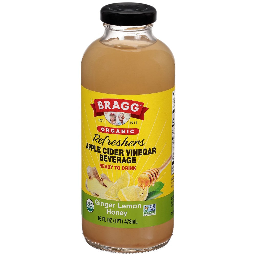 BRAGG'S ORGANIC APPLE CIDER VINEGAR BEVERAGE, GINGER LEMON HONEY