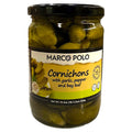 MARCO POLO CORNICHONS WITH GARLIC, PEPPER AND BAY LEAF