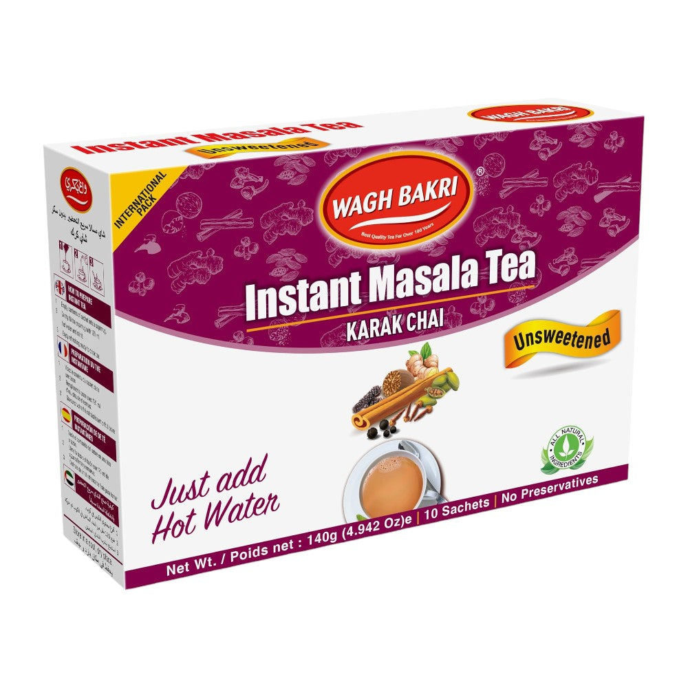 WAGH BAKRI INSTANT MASALA TEA UNSWEETENED