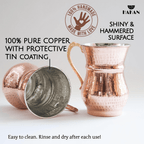 Hakan - Handmade Hammered Copper Ayran Mug, 1 piece, 8.4 oz