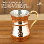 Hakan - Handmade Hammered Copper Ayran Mug, 1 piece, 8.4 oz