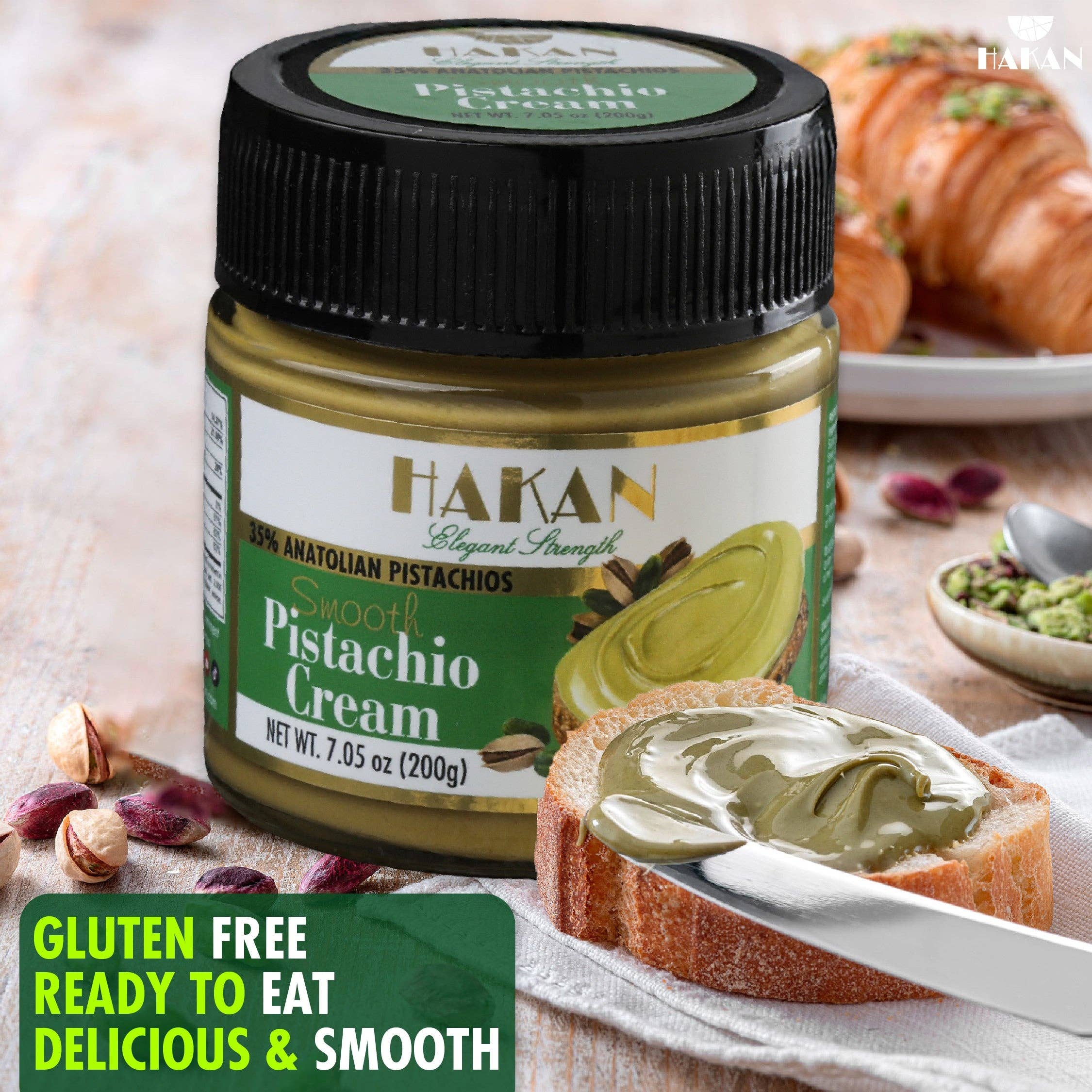 Hakan - Hakan Pistachio Cream, Pistachio Butter for Dubai Chocolate 7.05oz