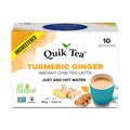 Quik Tea - Unsweetened Turmeric Ginger Chai Tea Latte - 10 Count