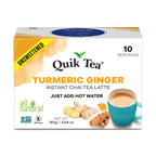 Quik Tea - Unsweetened Turmeric Ginger Chai Tea Latte - 10 Count