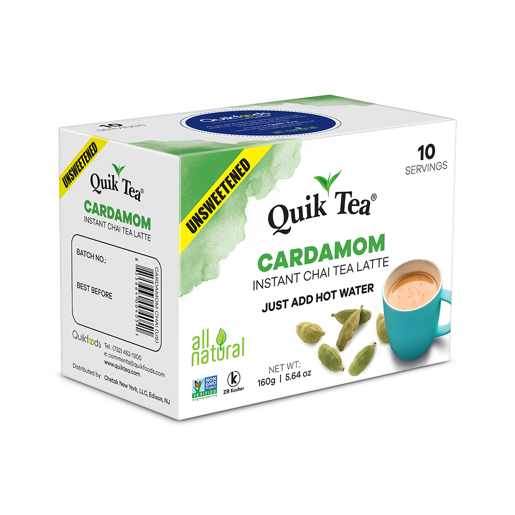 Quik Tea - Unsweetened Cardamom Chai Tea Latte - 10 Count