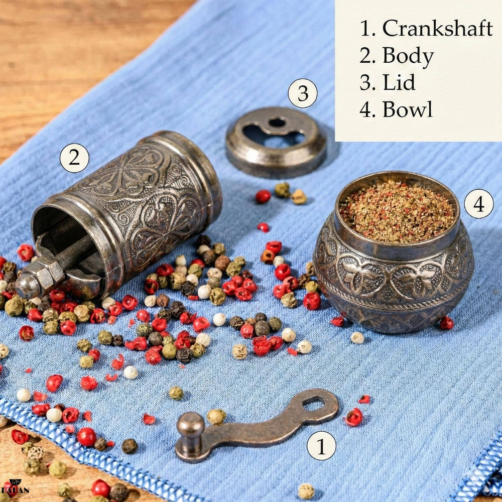 Hakan - Copper Black Pepper Grinder, Refillable Spice Mill, 4.3 in - Copper