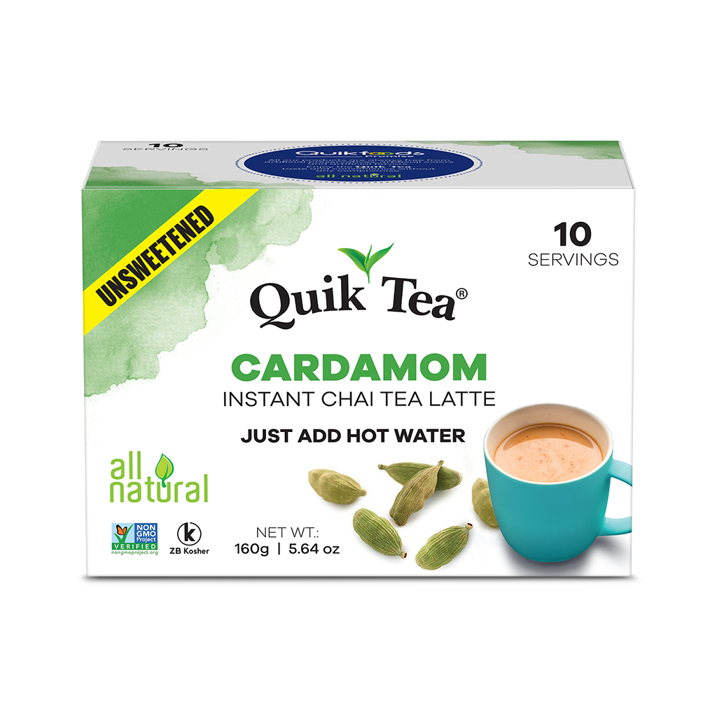 Quik Tea - Unsweetened Cardamom Chai Tea Latte - 10 Count